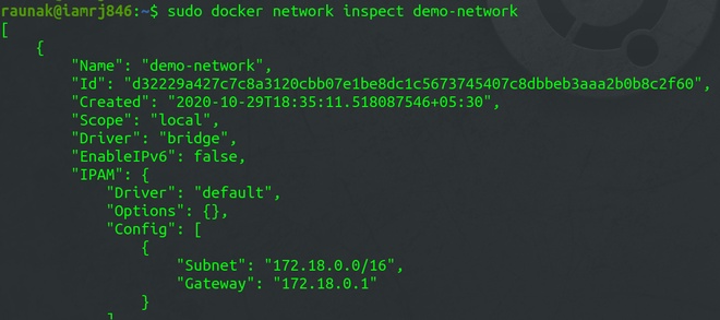 Docker Network Inspect子命令