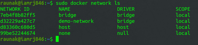 Docker Network ls子命令