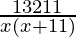 \frac{132 × 11}{x(x+11)} 