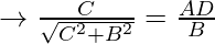 \to \frac{C}{\sqrt{C^2 + B^2}}=\frac{AD}{B}