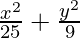 \frac{x^2}{25} + \frac{y^2}{9} 