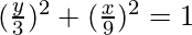 (\frac{y}{3})^2 + (\frac{x}{9})^2 = 1