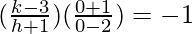 (\frac{k-3}{h+1})(\frac{0+1}{0-2})=-1