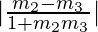 |\frac{m_2 - m_3}{1 + m_2m_3}|