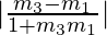 |\frac{m_3 - m_1}{1 + m_3m_1}|