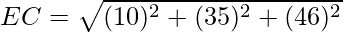 EC = \sqrt{(1 − 0)^2 + (3 − 5)^2 + (4 − 6)^2}