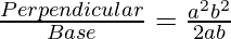 \frac{Perpendicular}{Base}=\frac{a^2−b^2}{2ab}