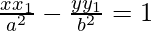 \frac{xx_1}{a^2}-\frac{yy_1}{b^2}=1