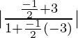|\frac{\frac{-1}{2}+3}{1+\frac{-1}{2}×(-3)}| 