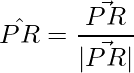 \hat{PR} = \dfrac{\vec{PR}}{|\vec{PR}|}