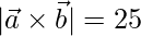 | \vec{a}\times\vec{b}|  = 25