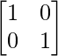 \begin{bmatrix}1&0\\0&1\end{bmatrix}