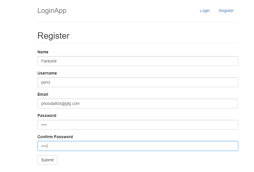 注册一个新的用户快照。图片：https：//media.geeksforgeeks.org/wp-content/uploads/register-a-new-user-snap.png