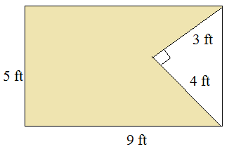 涉及矩形和三角形的区域Quiz2