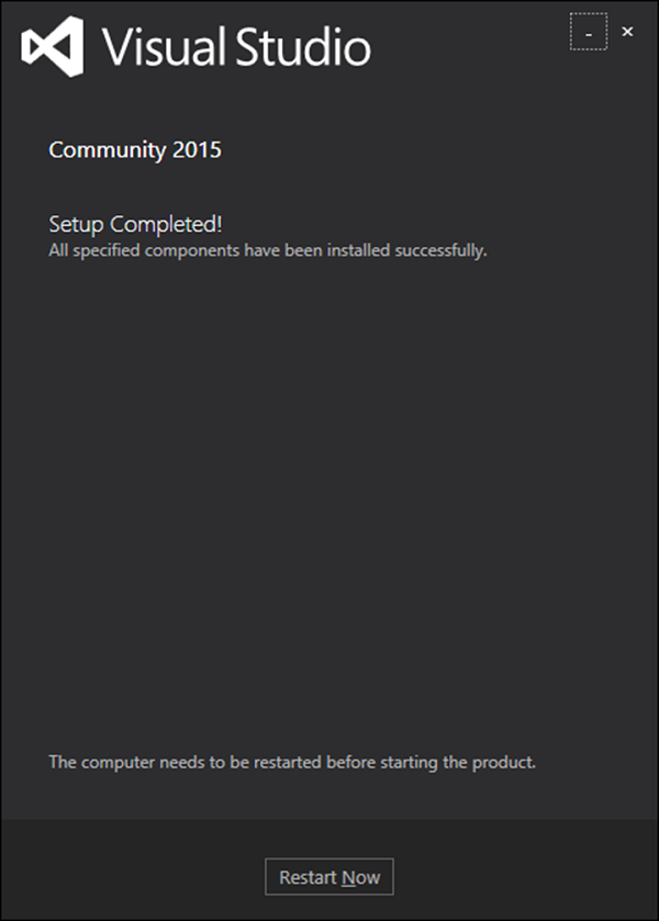 Visual Studio安装完成