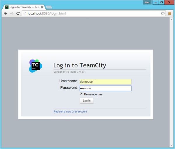 Team City用户ID和密码