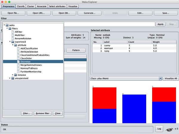 Weka离散化