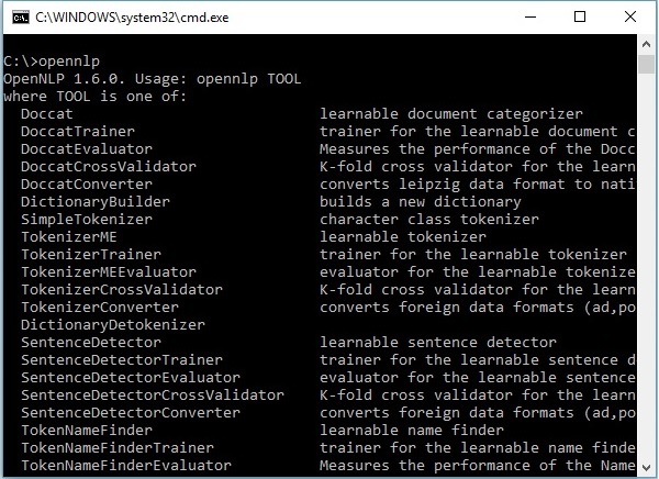 OpenNLP CLI