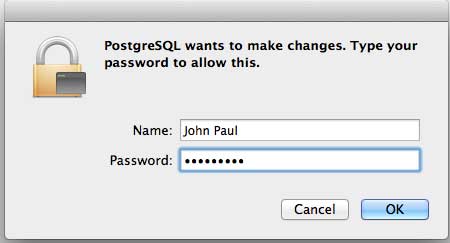 Mac上的postgresql密码
