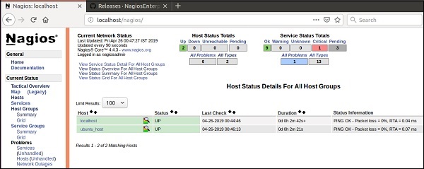 Nagios Web界面