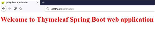 Spring Boot Thymleaf Web应用程序