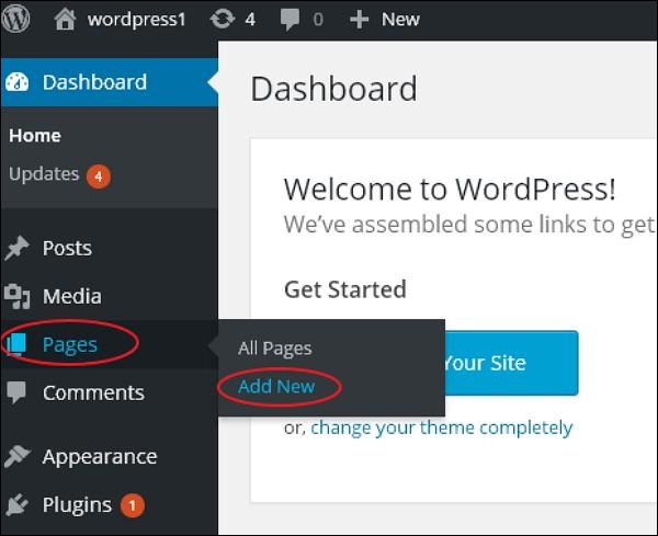 WordPress添加页面