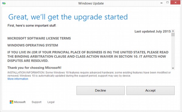 Microsoft的许可条款