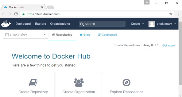 登录Docker Hub