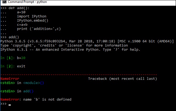 IPython NameError异常