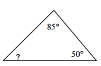 在给定两个角度的情况下找到三角形的角度测量在线测验7.5