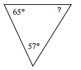 查找给定两个角度的三角形的角度测量在线测验7.7