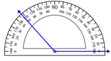 用量角器测量角度工作表在线测验1.6
