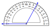用量角器测量角度工作表在线测验1.8
