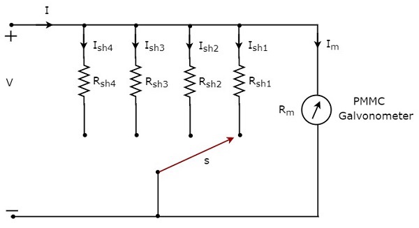 多量程直流电流表的电路图