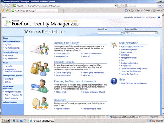 Forefront Identity Manager