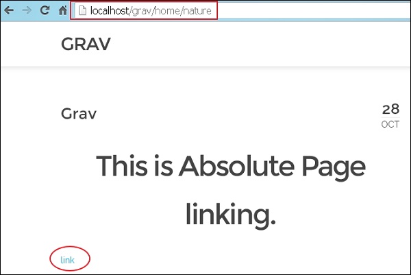 Grav页面链接